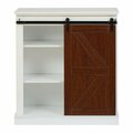 Kd Vestidor 34.44 x 31.5 x 15.44 in. Farmhouse White & Walnut Engineered Wood Cabinet KD3270355